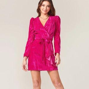 Adalyn Rae Pink Velvet Wrap Dress